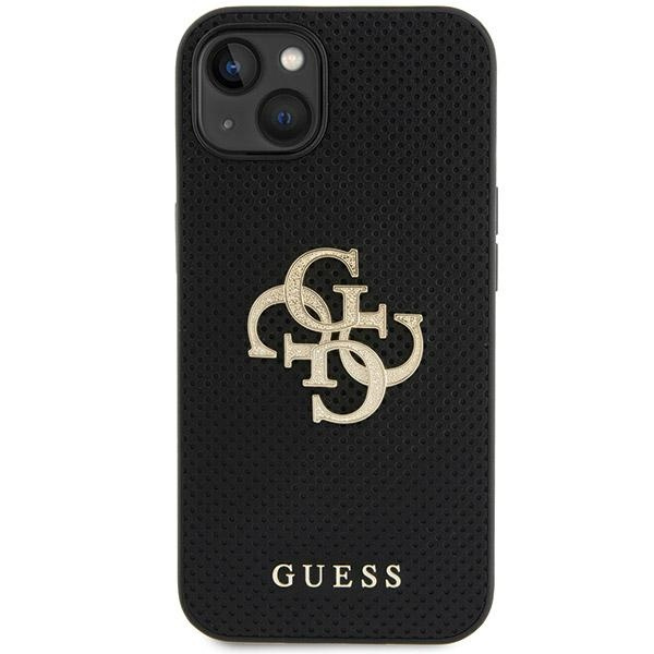 GUESS GUHCP15SP4LGK IPHONE 15/14/13 6.1 "BLACK / BLACK HARDCASE LEATHER PERFORATED 4G GLITTER LOGO