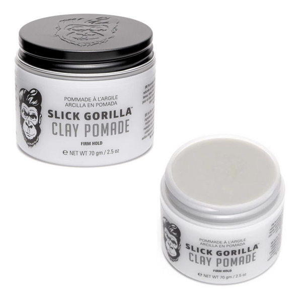Slick Gorilla Clay Pomade – 2.5 oz for strong hold and a natural finish
