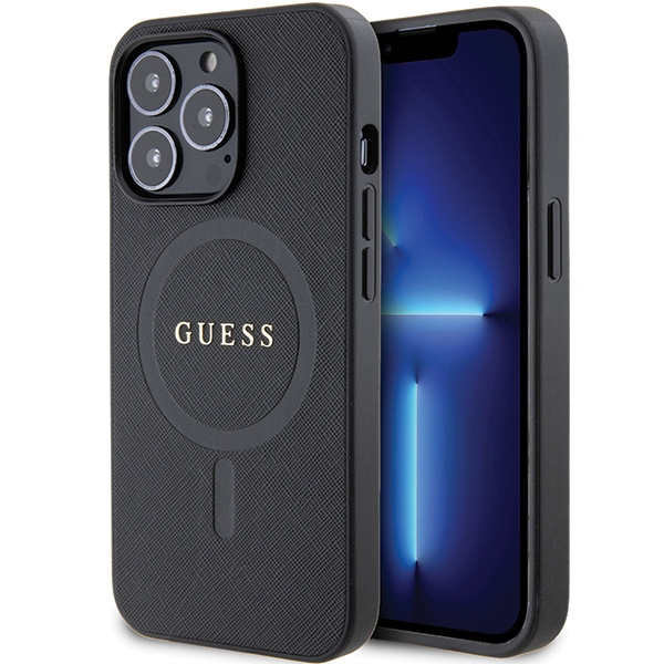 Guess GUHMP13LPSAHMCK iPhone 13 Pro / 13 6.1" czarny/black hardcase Saffiano MagSafe