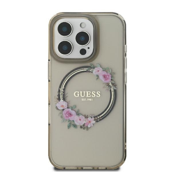 Guess GUHMP16XHFWFCK iPhone 16 Pro Max   6.9" czarny/black hardcase IML Flowers Wreath MagSafe