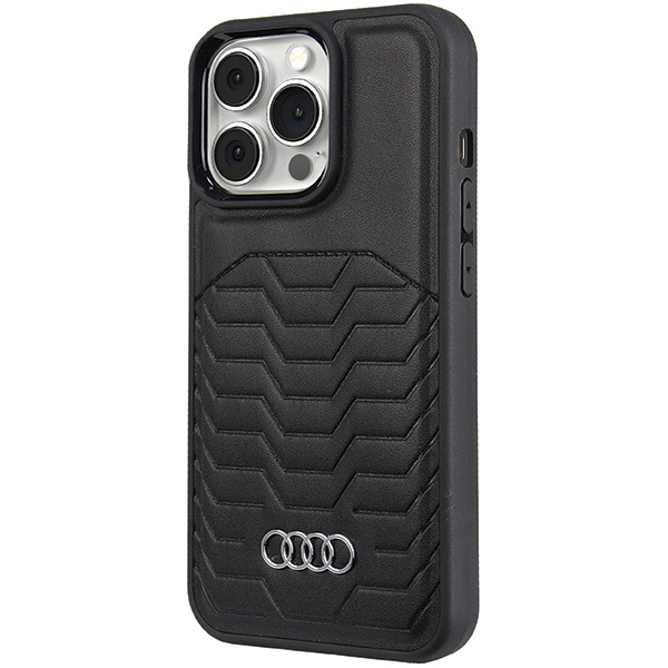Audi Synthetic Leather MagSafe iPhone 13  Pro Max 6.7" czarny/black hardcase AU-TPUPCMIP13PM-GT/D3-BK