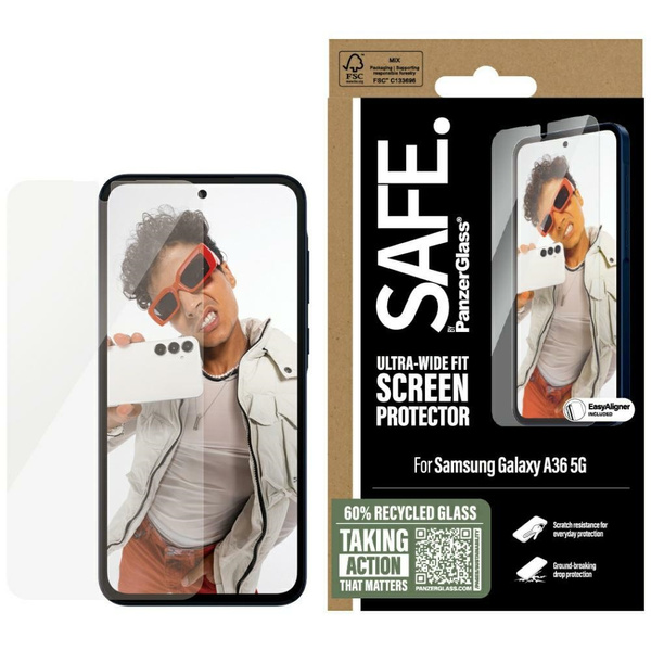 Szkło hartowane SAFE by PanzerGlass       Ultra-Wide Fit do Samsung Galaxy A36 5G