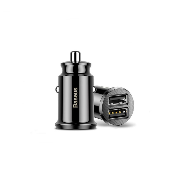 Mini ładowarka Baseus Grain Car Charger CCALL-ML01 samochodowa 2x USB-A 3.1A - czarna