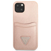 Guess GUHCP13SPSATPP iPhone 13 mini 5,4"różowy/pink hardcase SaffianoTriangle Logo Cardslot