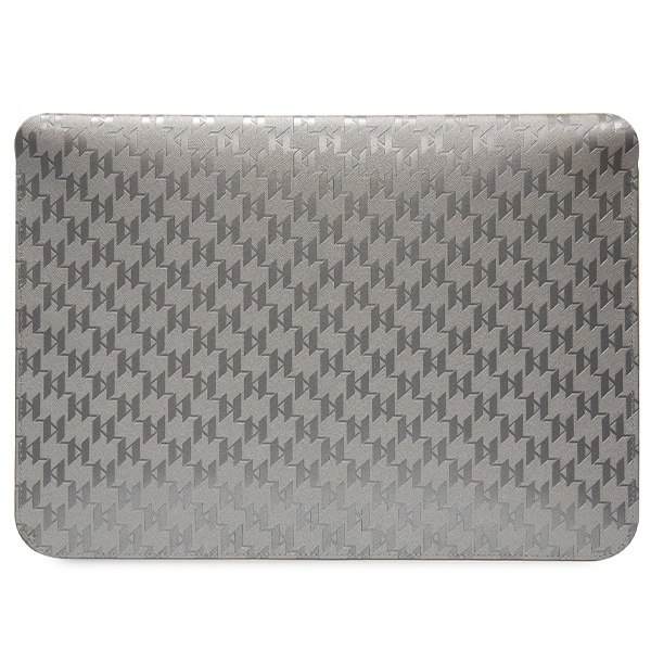Pokrowiec Karl Lagerfeld Saffiano Monogram Ikonik na laptopa 14" - srebrny