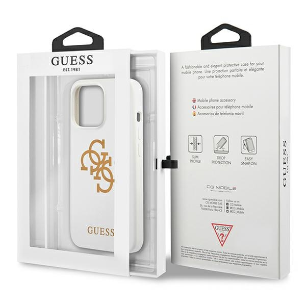 Guess GUHCP13LLS4GGWH iPhone 13 Pro / 136,1" biały/white hard case Silicone 4G Logo