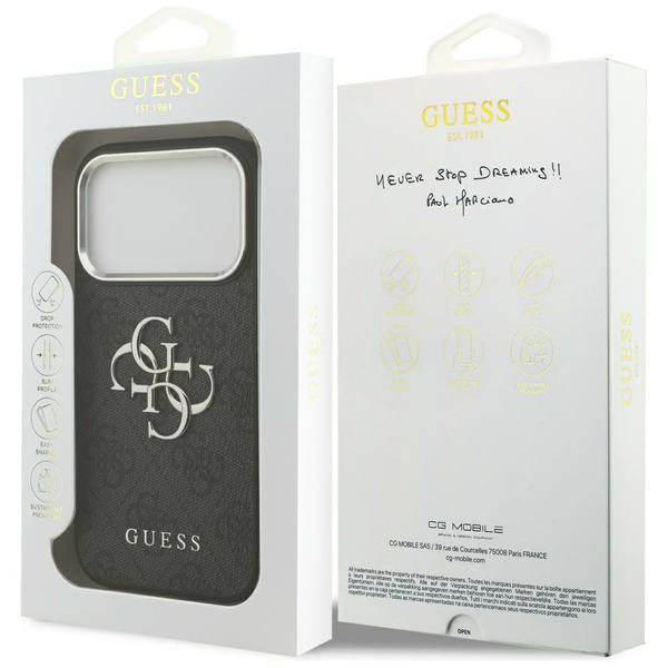 Etui Guess 4G Big 4G Classic Logo do     iPhone 17 Pro Max czarny srebrny