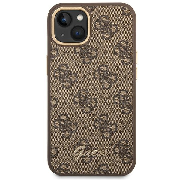 Guess GUHCP14MHG4SHW iPhone 14 Plus/ 15 Plus 6.7" brązowy/brown hard case 4G Vintage Gold Logo
