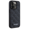 Karl Lagerfeld KLHMP15LPKHPORPK iPhone 15 Pro 6.1" hardcase czarny/black Leather Monogram Metal Logo MagSafe