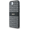 Etui DKNY Repeat Texture Pattern with    Tonal Stripe do iPhone 16e czarny