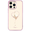Silicone case with Swarovski crystals Kingxbar Wish Series for iPhone 14 Pro - pink