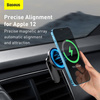 Baseus magnetic car phone holder wireless Qi charger 15 W (MagSafe compatible for iPhone) black (WXJN-01)