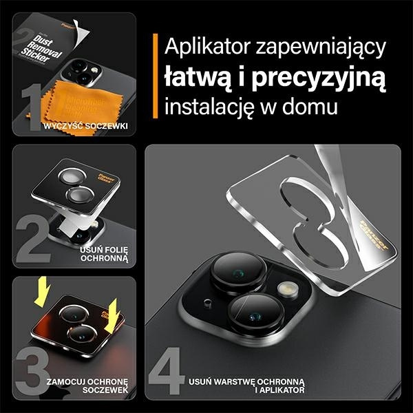 PanzerGlass Hoops Camera iPhone 15 6.1" / 15 Plus 6.7" czarny/black 1138 camera lens protector hoop optic rings