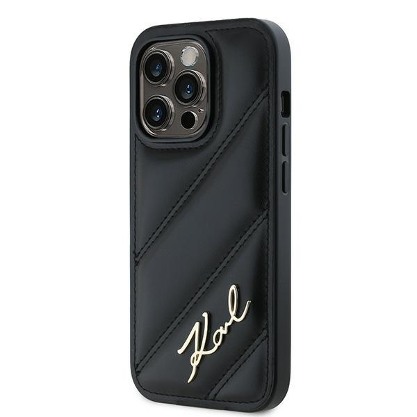 Karl Lagerfeld KLHCP13LPQDSMGK iPhone 13 Pro / 13 6.1" czarny/black hardcase Diagonal Quilted Script