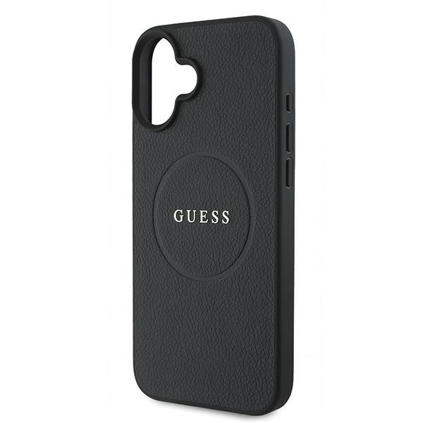 Guess GUHMP16MPGHSMMK iPhone 16 Plus 6.7" czarny/black hardcase Grained Ring MagSafe