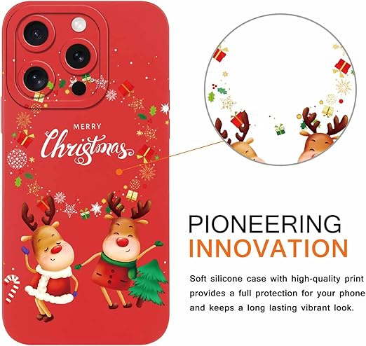 Pnakqil Christmas Case for iPhone 16 dancing reindeer