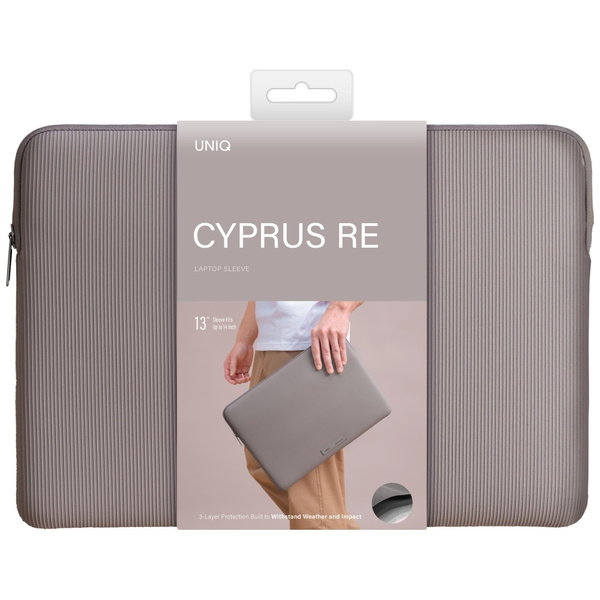 Torba na laptopa UNIQ Cyprus Ridge Edition Laptop Sleeve 14" water-resistant neoprene szary