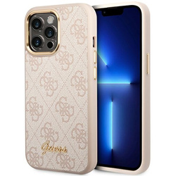 Guess GUHCP14XHG4SHP iPhone 14 Pro Max6,7" różowy/pink hard case 4G Vintage Gold Logo