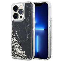 Guess GUHCP14LLCSGSGK iPhone 14 Pro 6.1"czarny/black hardcase Liquid Glitter Marble
