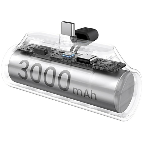 Powerbank USAMS PB79 Mini Tail Plug      Portable 3000mAh USB-C srebrny