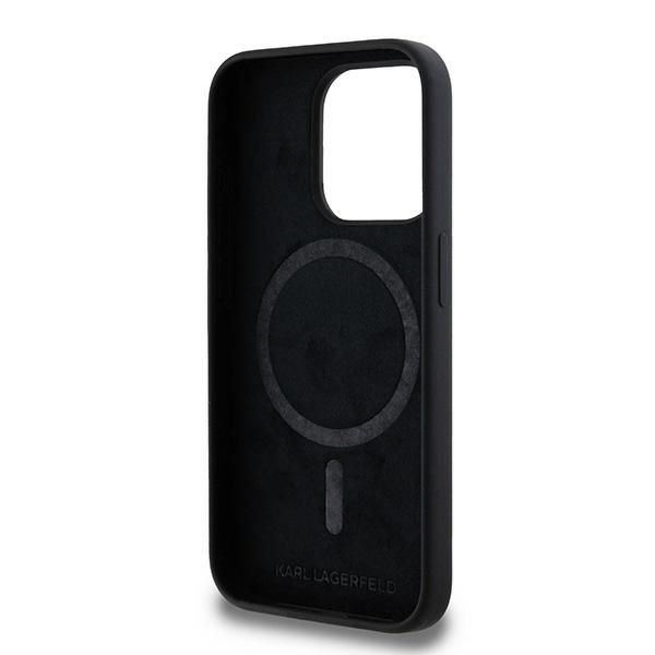 KARL LAGERFELD KLHMP15LSKCHPPLK IPHONE 15 PRO 6.1" CZARNY/BLACK HARDCASE SILICONE KARL & CHOUPETTE MAGSAFE