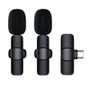 Wireless Type C Dual Lavalier Microphone (2 in a Set) K1 Black