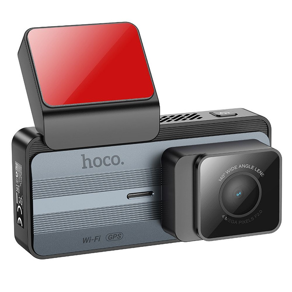Kamera samochodowa Hoco z wyświetlaczem 3,69" 2K GPS DV11 srebro szara