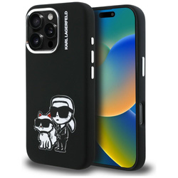 Etui Karl Lagerfeld Silicone             Karl&Choupette Sketch MagSafe do iPhone 16 Pro Max czarny