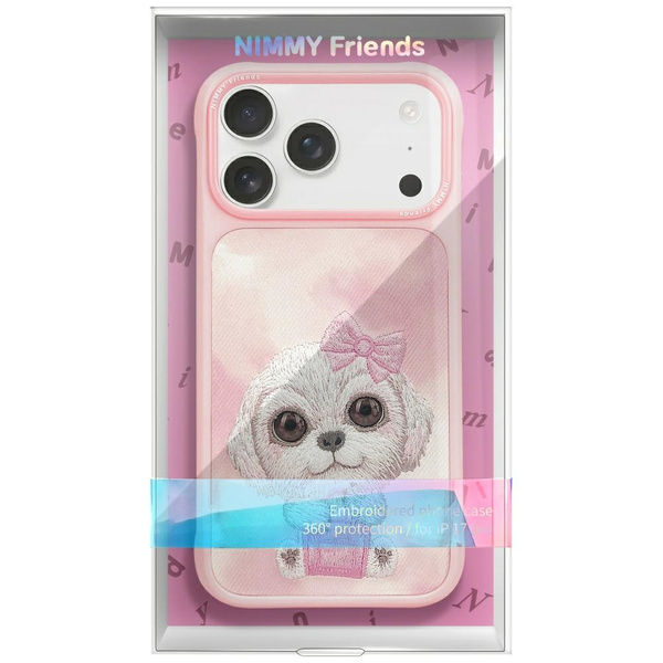 Etui Nimmy Big Eyed Pet 2.0 Dog do iPhone 17 Pro Max różowy