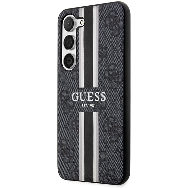 GUESS GUHCS23SP4RPSK S23 S911 CZARNY/BLACK HARDCASE 4G PRINTED STRIPE