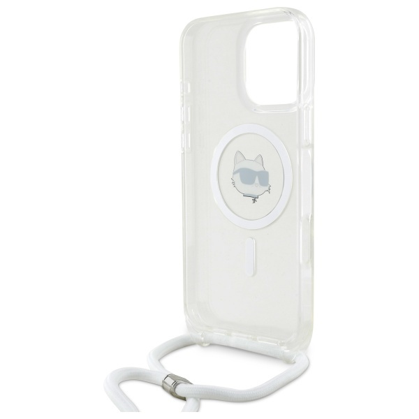 Karl Lagerfeld KLHMP16LHCCHNT iPhone 16   Pro 6.3" hardcase transparent IML Choupette Head & Cord Magsafe