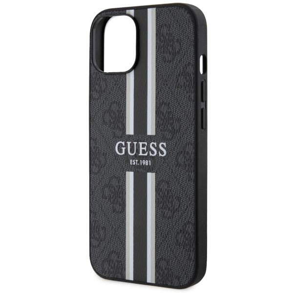 Guess GUHMP14SP4RPSK iPhone 14 / 15 / 13 6.1" czarny/black hardcase 4G Printed Stripes MagSafe