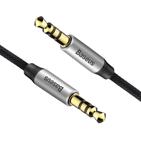 Baseus kabel audio Yiven M30 jack 3,5 mm - jack 3,5 mm 1,5 m srebrno-czarny