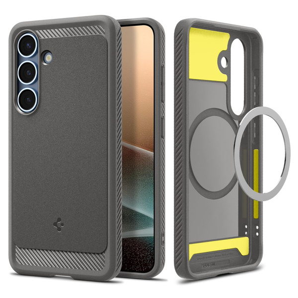 Etui Spigen Rugged Armor Mag MagSafe na Samsung Galaxy S25 - szare