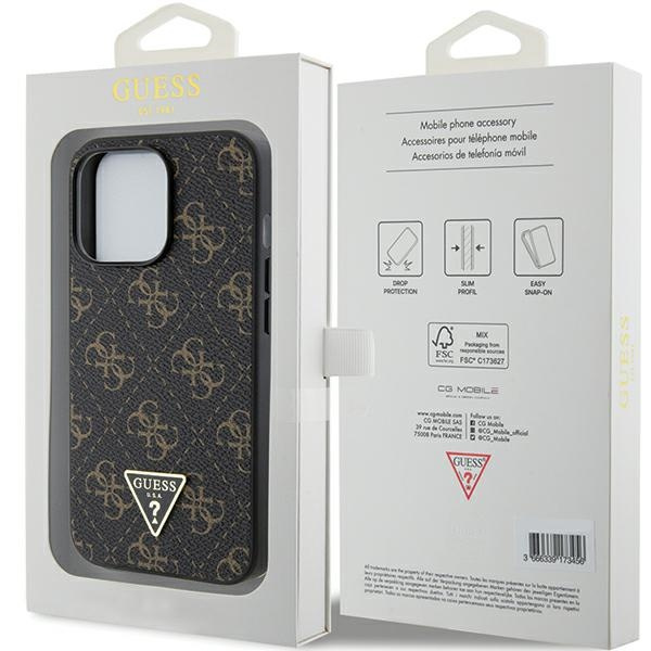 Guess GUHCP13LPG4GPK iPhone 13 Pro / 136.1" czarny/black hardcase 4G Triangle Metal Logo