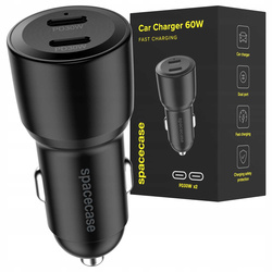 Spacecase Ładowarka samochodowa Car Charger 60W Dual Port C60CC-13 black