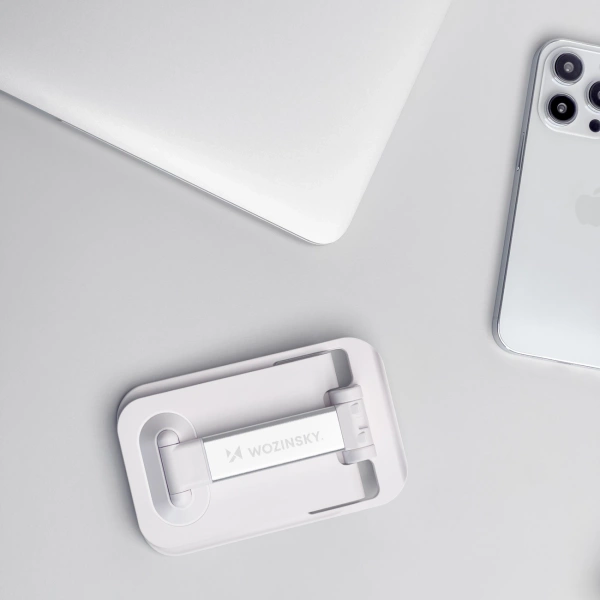 Wozinsky stojak na telefon na biurko stojak na tablet składany biały (WFDPS-W1)