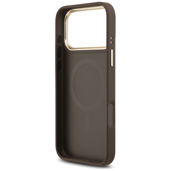 Etui Guess 4G PU Classic Logo MagSafe do iPhone 17 Pro Max brązowy