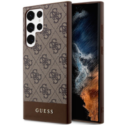 GUESS GUHCS23LG4GLBR S23 ULTRA S918 BRĄZOWY/BROWN HARDCASE 4G STRIPE COLLECTION