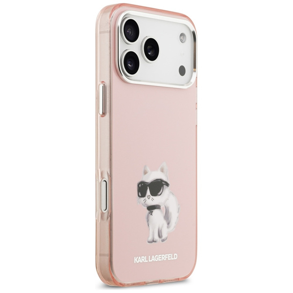 Etui Karl Lagerfeld IML Aquarelle        Choupette & Logo MagSafe do iPhone 17 Pro różowy