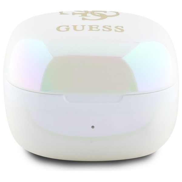 Guess słuchawki Bluetooth GUTWSJ144ESH   TWS + stacja dokująca biały/white Iridescent 4G Printed Logo