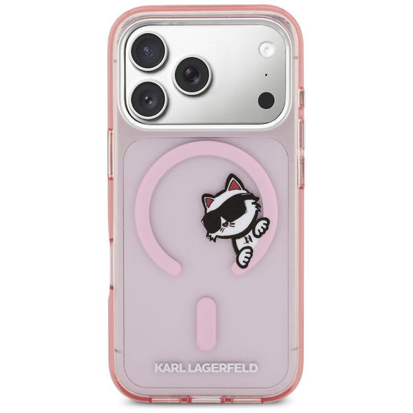 Etui Karl Lagerfeld IML Peekaboo MagSafe do iPhone 17 Pro Max różowy