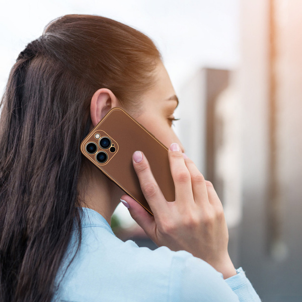 Dux Ducis Yolo etui iPhone 14 Pro Max elegancki pokrowiec ze skóry ekologicznej brązowy