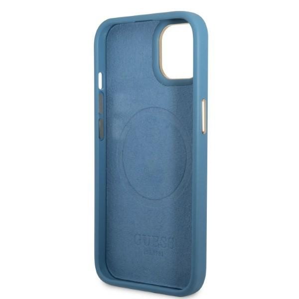 Guess GUHMP13MU4GPRB iPhone 13 / 14 / 156.1" niebieski/blue hard case 4G Logo Plate MagSafe