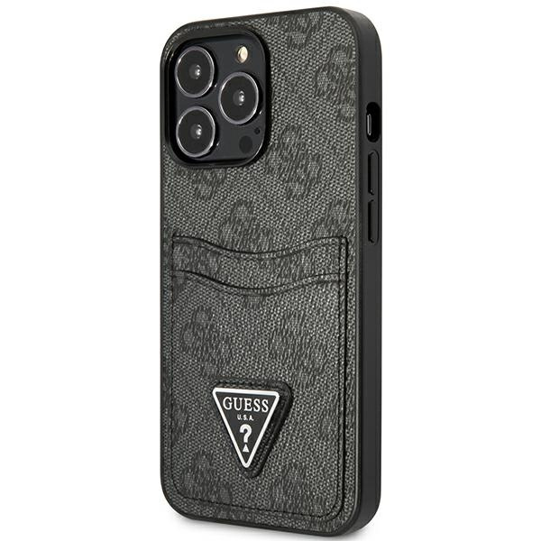 Guess GUHCP13LP4TPK iPhone 13 Pro / 136,1" czarny/black hardcase 4G Triangle Logo Cardslot