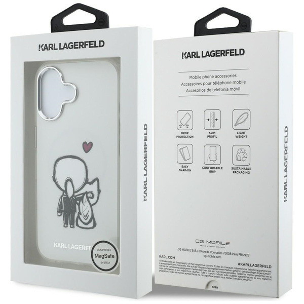 Etui Karl Lagerfeld Karl & Choupette     Back MagSafe do iPhone 17 przezroczysty