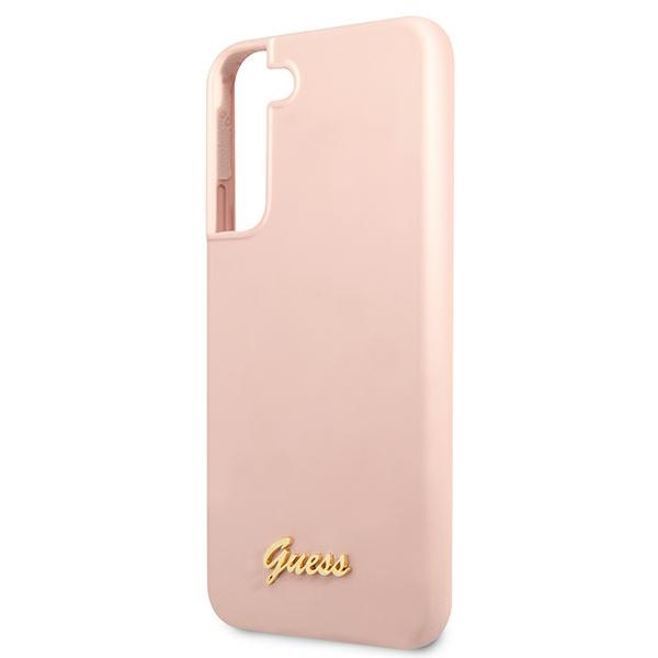 Guess GUHCS22MLSLMGPP S22+ S906różowy/pink hardcase Silicone Script Metal Logo