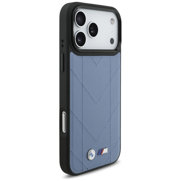 Etui BMW M Quilted Logo MagSafe do       iPhone 17 Pro Max niebieski
