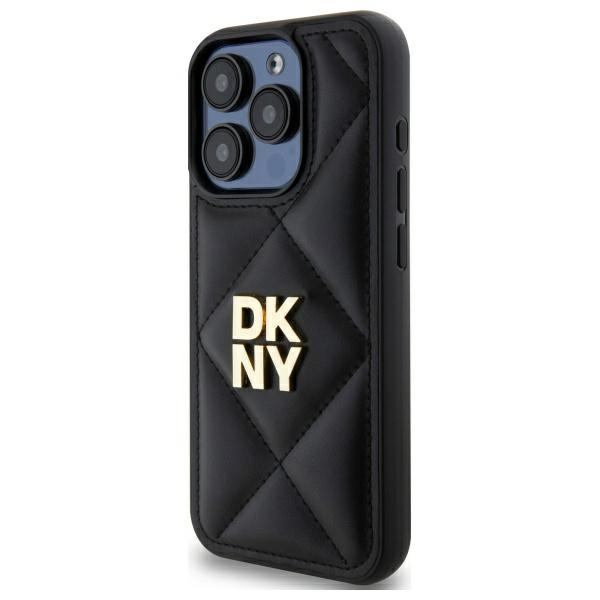 DKNY DKHCP15LPQDSLK iPhone 15 Pro 6.1"   czarny/black Quilted Stack Logo
