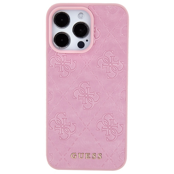 Guess GUHCP15XP4EPMP iPhone 15 Pro Max 6.7" różowy/pink hardcase Leather 4G Stamped